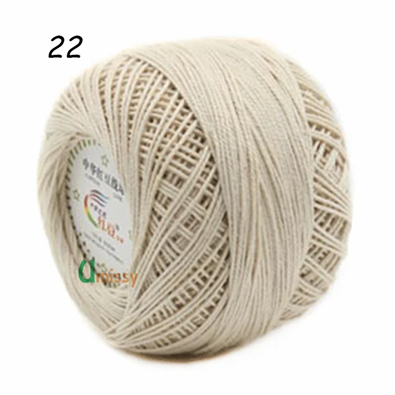 22 1pc 1 шт. Пряжа хлопок вязаные шапки3# Кружева Пряжи Хлопчатобумажной Пряжи для Вязания Тонкой Гребенной Пряжи С Использованием 2.5 мм Крючком 50 г/шт - Цвет: 22 1pc