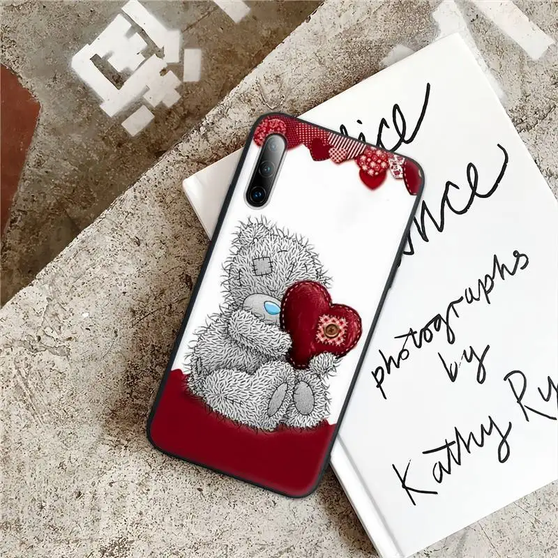 

Lovely Teddy Bear Black Rubber Phone Cover Case For Samsung A51 A71 A50 A21 A20 A20E A31 A30 A40 A70 A01 A10 A11 A30S