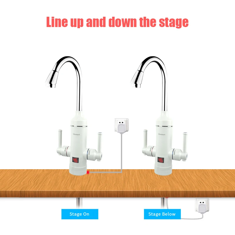

Kbxstart Instant Hot Water Tap Tankless Electric Faucet Kitchen Digital Control Calentador De Agua Electrico With Two Handle