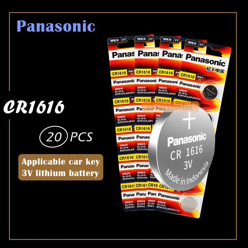 20 шт. Panasonic CR1616 кнопочные батарейки автомобильный пульт дистанционного