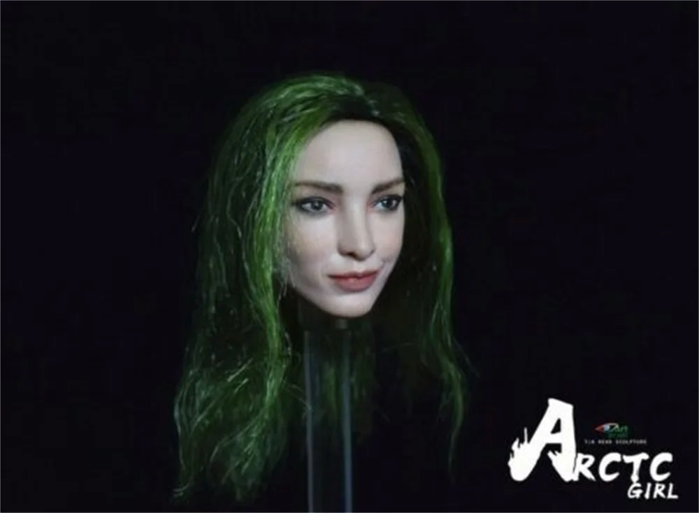 Новый в наличии 1/6 Arctic голова девушка Sculpt резьба зеленый волосы арт BY T6 для детей