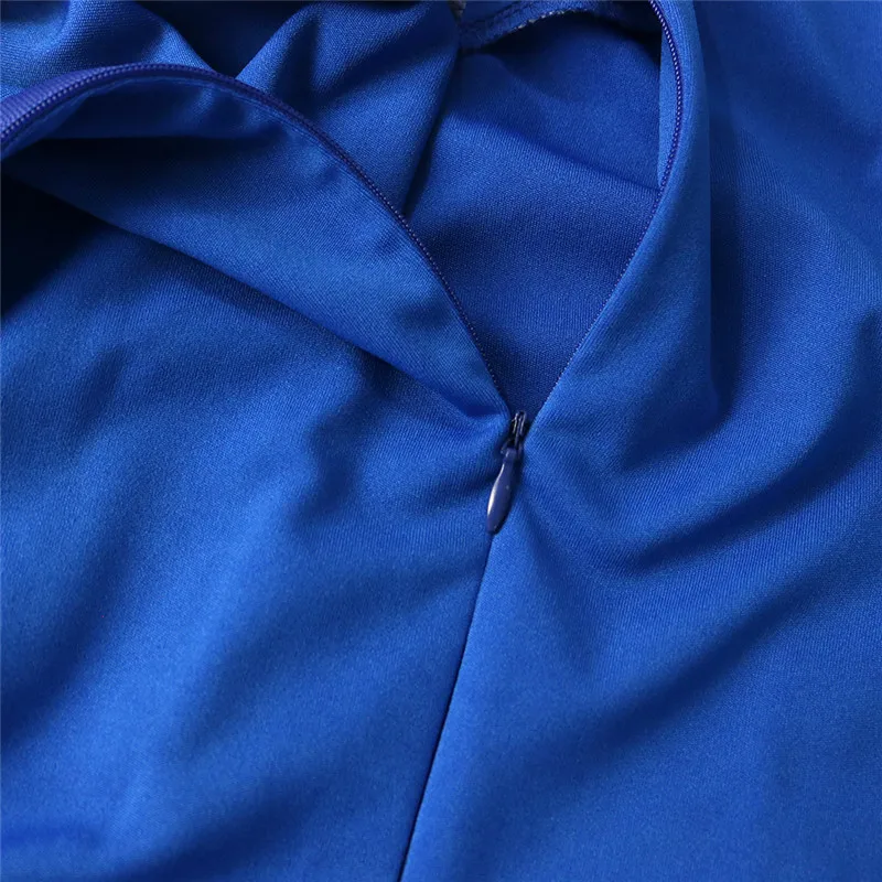 

2020 Mayata Women Blue Dress Bodycon V Neck Femme Elegant Office Ladies Work Wear Modest Female African Fashion XXL