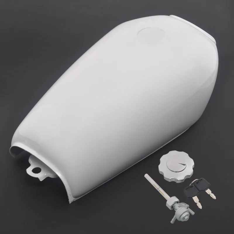 

Motorcycle 9L 2.4 Gal White Retro Cafe Racer Fuel Tank Gas Tank Mount Kit Fits For Honda CG125 CG125S CG250 Accessories