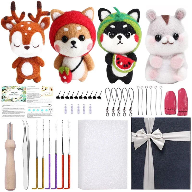 Набор для валяния кукол LMDZ 4 шт. ручная игла начальный набор ткань пряжа ровинг