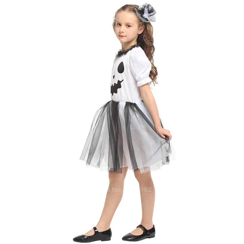 

Halloween Scary White Ghost Skeleton Cosplay Costumes Carnival Party for Baby Boys Girls Birthday Gift Fancy Dress Headgear Set