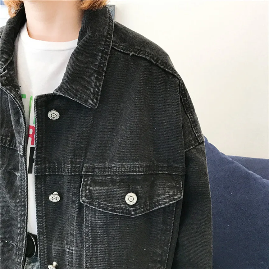 Верхняя одежда короткая куртка-бомбер женская Свободная джинсовая куртка с