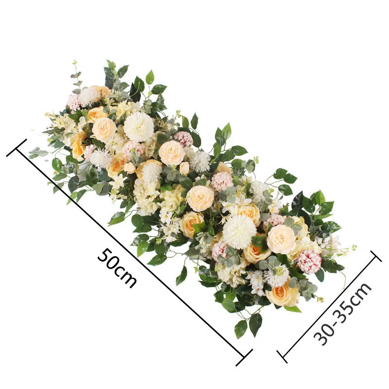 

50CM Wedding Simulation Flower Row DIY Wedding Decor Road Cited Flowers For Stage Background Window Display Shop Decorations