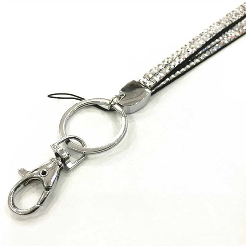 

Bling Crystal Rhinestone Neck Lanyard Strap For ID Badge Holder Keychain 100Pcs/Lot Wholesale