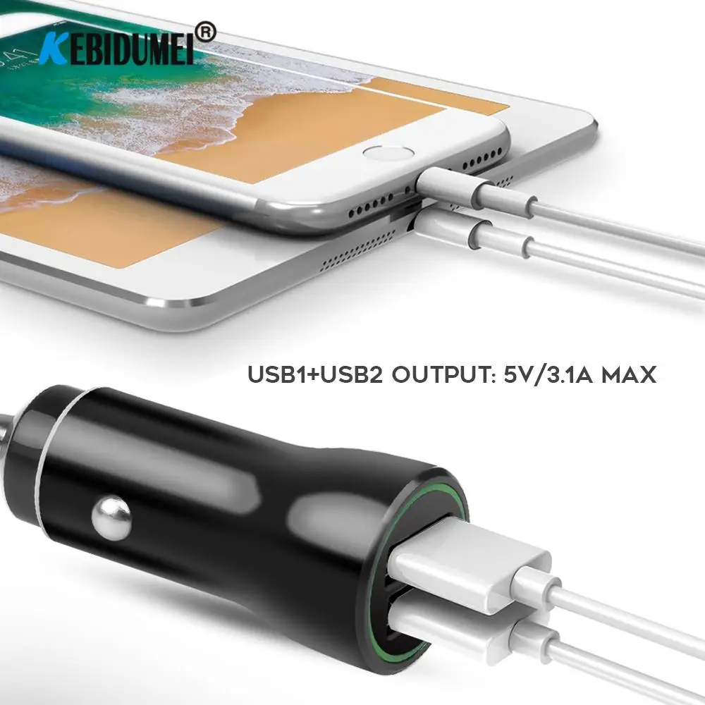 2 usb порта 3.1A автомобильный сигаретный адаптер питания Автомобильное зарядное устройство двойной USB телефон зарядное устройство для Xiaomi huawei gps навигация зарядка MD1