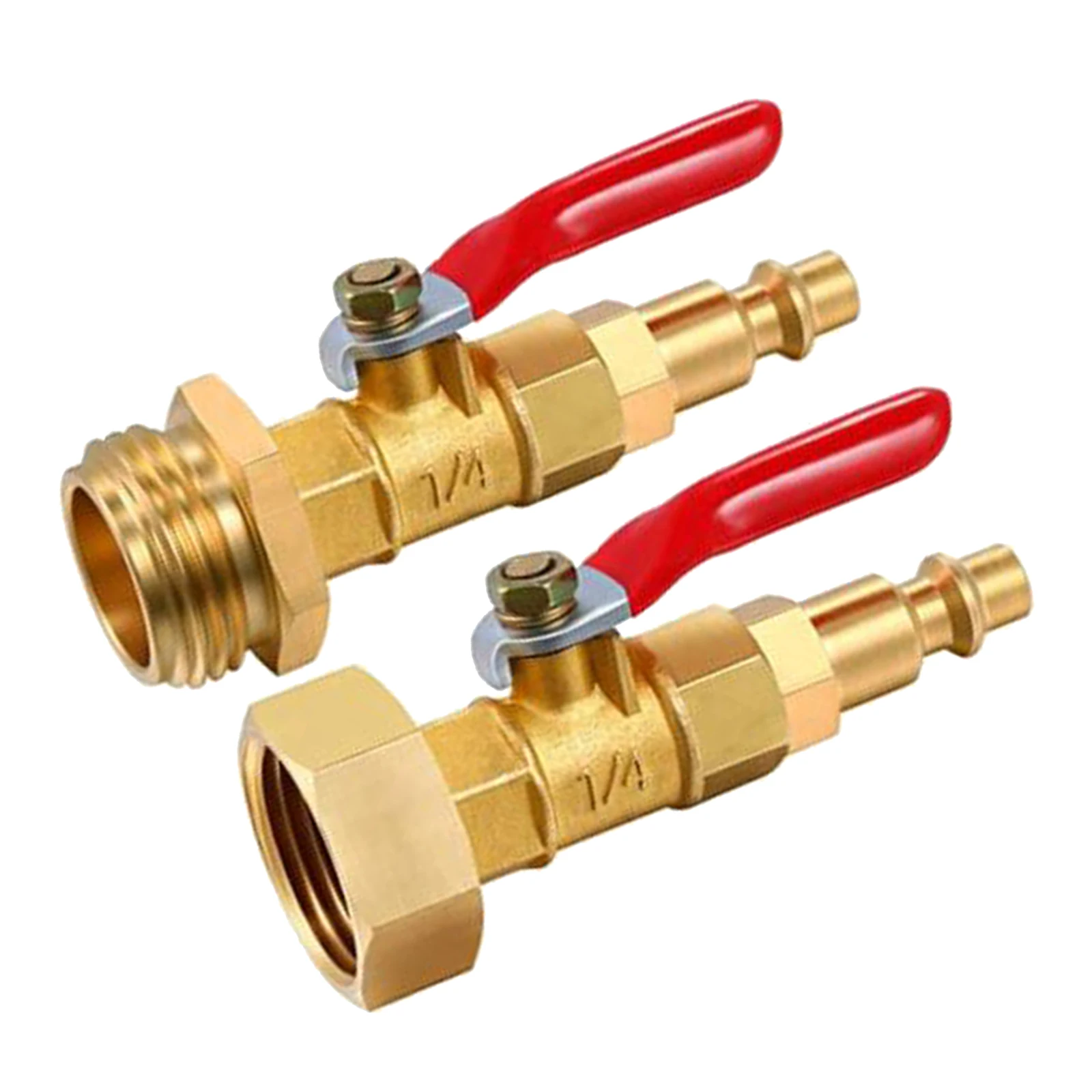 

2pcs Winterize Quick Adapter Blowout Adapter For Garden Hose Threading 1/4" Male Quick Plug & 3/4" Female