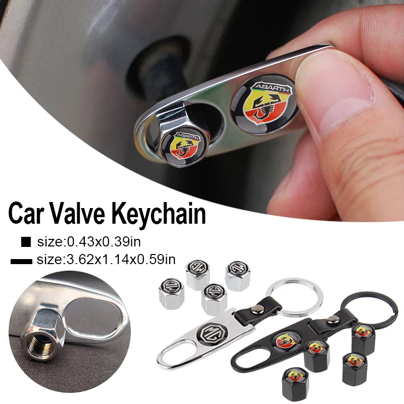 

1set Car Tire Valve Wheel Air Cover with Wrench Keychain for T5 T4 T6 Golf 5 Interior Passat Polo Golf Mk4 Mk7 Caddy Accessories