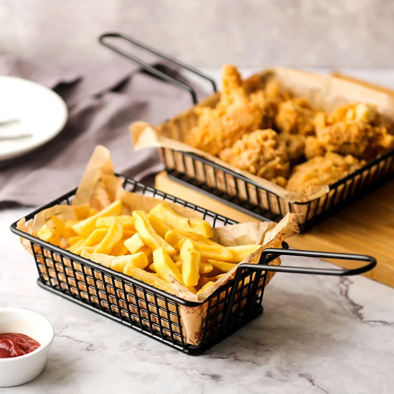 Нержавеющая сталь картофель фри куриные самородки закуски Корзины Ресторан