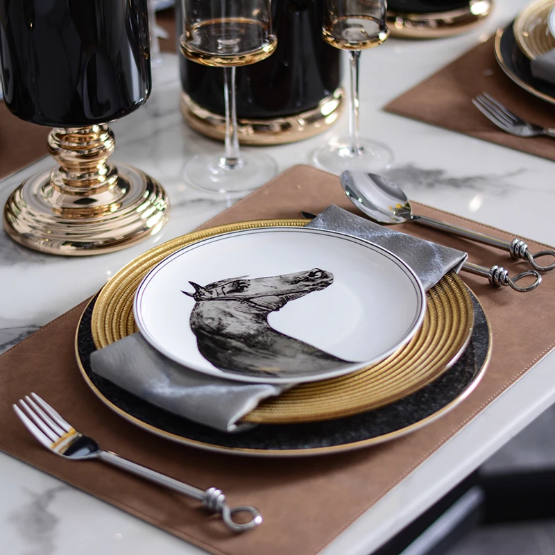 Набор фарфоровой посуды с рисунком Военная лошадь 8 /10/12 дюймов тарелка посуда