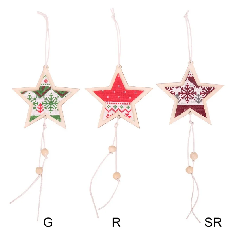 Деревянная звезда рождественская подвеска Рождественская елка висячая капля