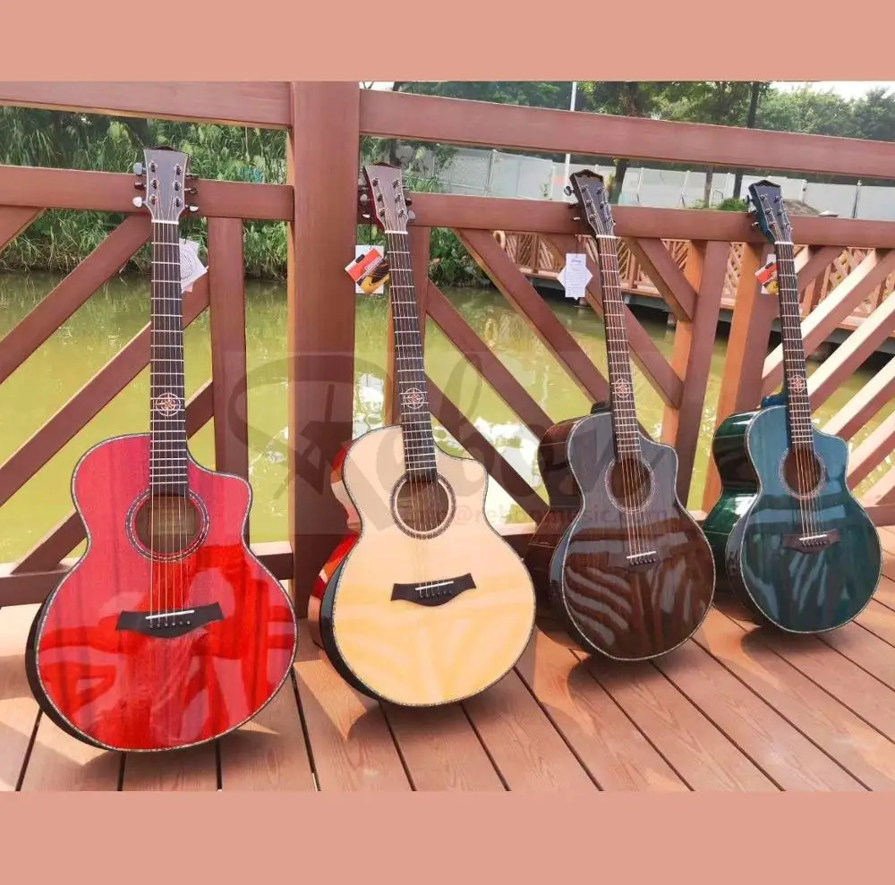 41 размер твердая верхняя акустическая гитара с подлокотником в красном цвете |