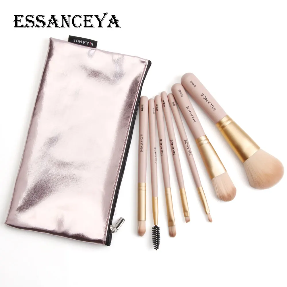 ESSANCEYA 4/7 шт. мини-набор кистей для макияжа Дерево Розовый косметика румяна ресницы тени для век Смешивание основы кисти инструменты для макияжа