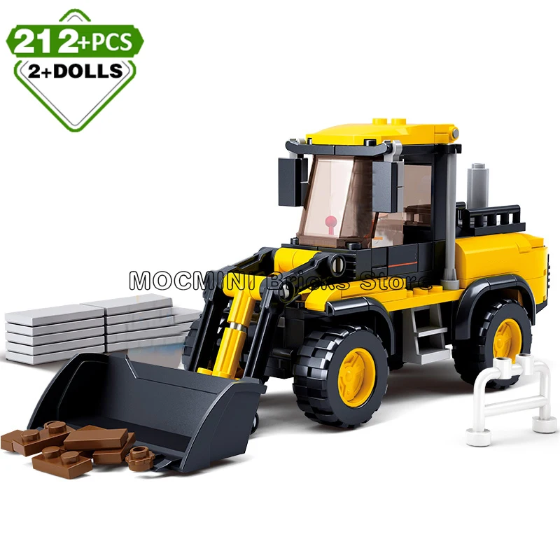 Конструктор Модель городской экскаватор кран бульдозер самосвал цементный