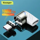 Магнитный адаптер Essager 100 Вт USB Type C папа-мама USB C, магнитный разъем для преобразователя Mackbook Pro Huawei USB-C