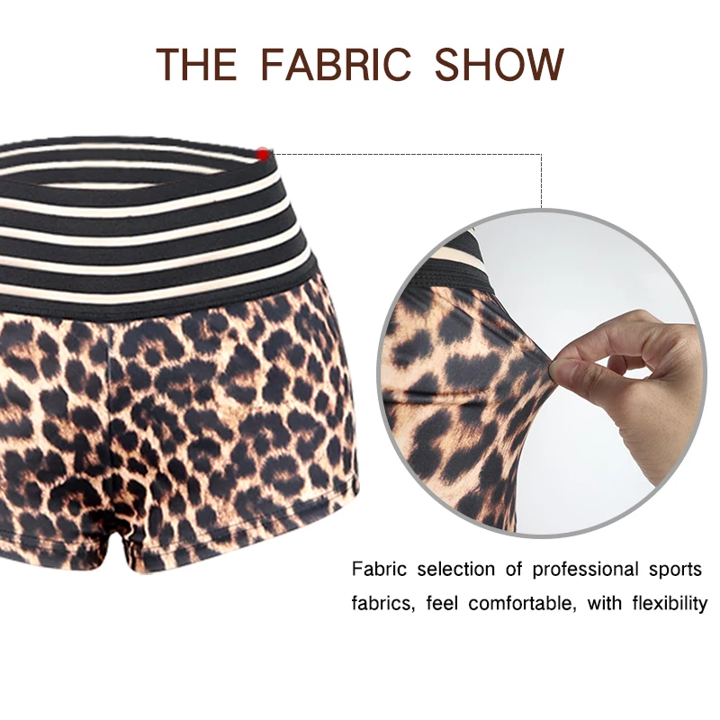 

Sexy Fashion Leopard Print Sport Shorts Women Gym Fitness Short Scrunch Workout Sports Wear Slim Spandex Shorts