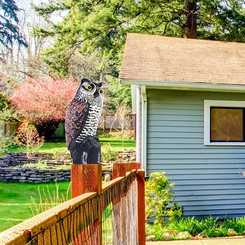 

Realistic Bird Scarer Rotating Head Sound Owl Prowler Decoy Protection Repellent Pest Control Garden Decoration Outdoor