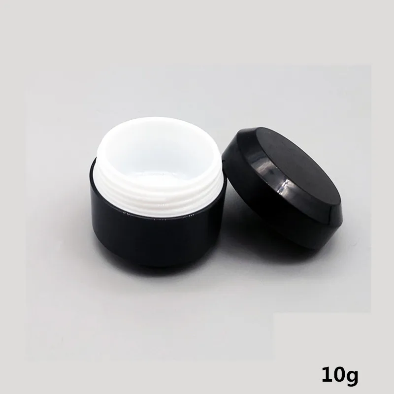 

Black Nail Powder Pot 5 g 10 g 15 g 30 g Empty Plastic Cosmetic Makeup Jar Pots Jar , Eyeshadow Cream Lip Balm Container Box