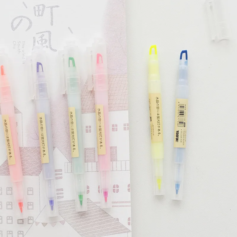 6 цветов двухсторонний Макарон художественная маркировочная ручка Fineliner