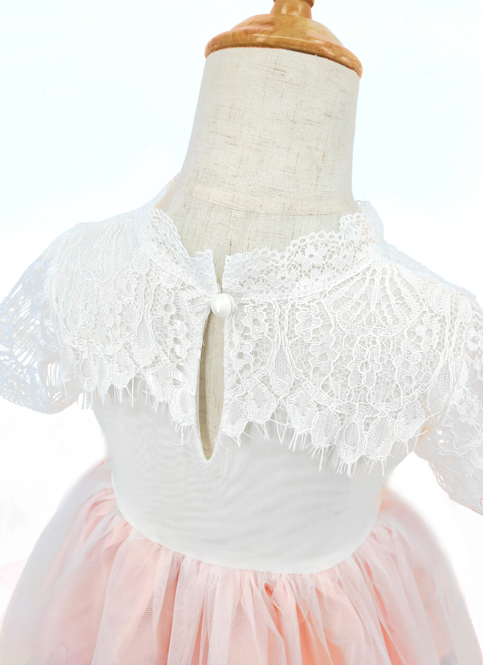 

New Flower Girl Dress Kid Wedding Princess Birthday Party Gown White Pink