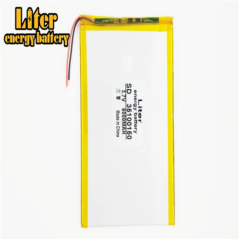 3.7V,6000mAH (polymer lithium ion battery) Li-ion battery for tablet pc 7 inch 8 inch 9inch 35100150