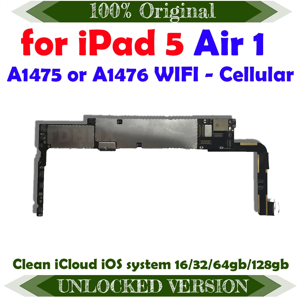 Clean iCloud разблокированный для Ipad 5 логические платы Wifi сотовый Air 1 Материнская