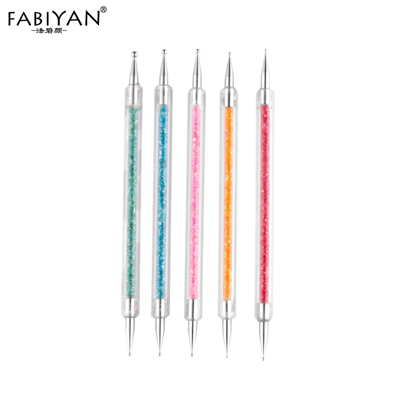 5 шт./компл. двусторонняя Кисть для нанесения гель лака|acrylic uv|nail art brushes toolnail brush tool |