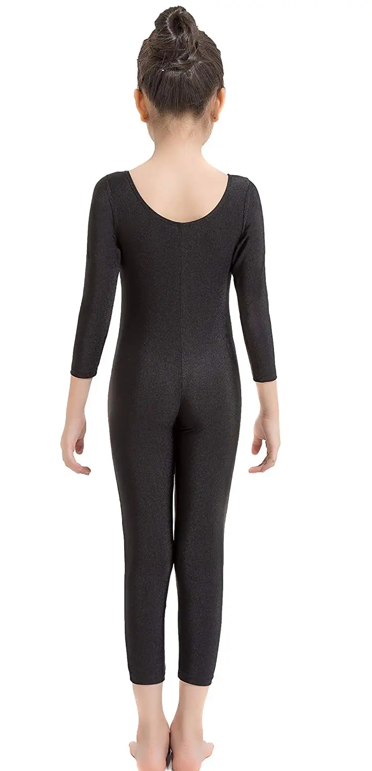 

Girls Kids Long Sleeve Spandex One Piece Dance Unitard Wearing alone or layering under costumes for performances