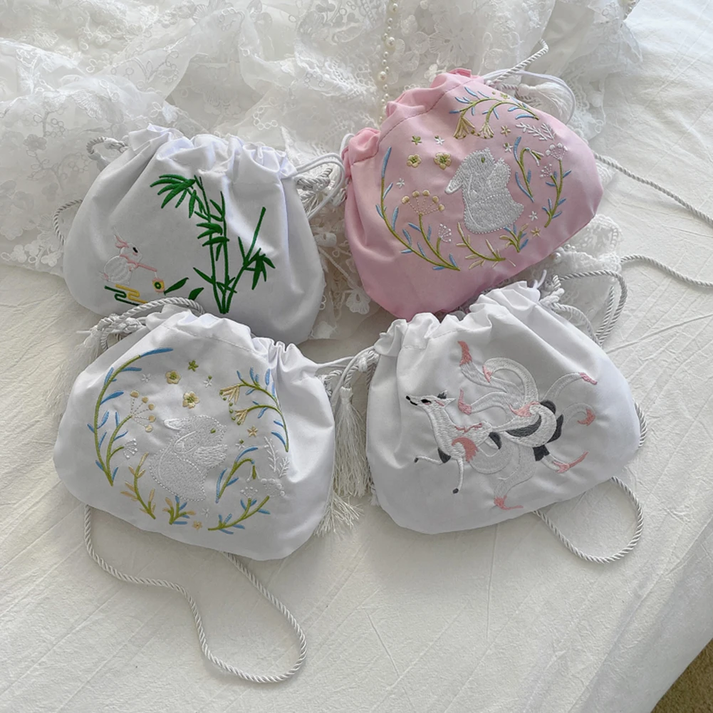 

Модная женская холщовая сумка-мессенджер через плечо в китайском стиле с вышивкой в виде животного, повседневные женские сумки с кисточкам...