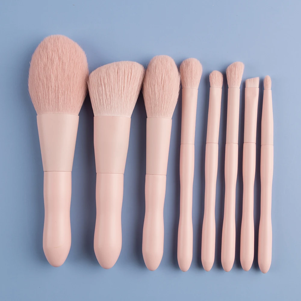 BEILI розовые мини-кисти для макияжа 8 шт. Профессиональная мягкая пудра тени век