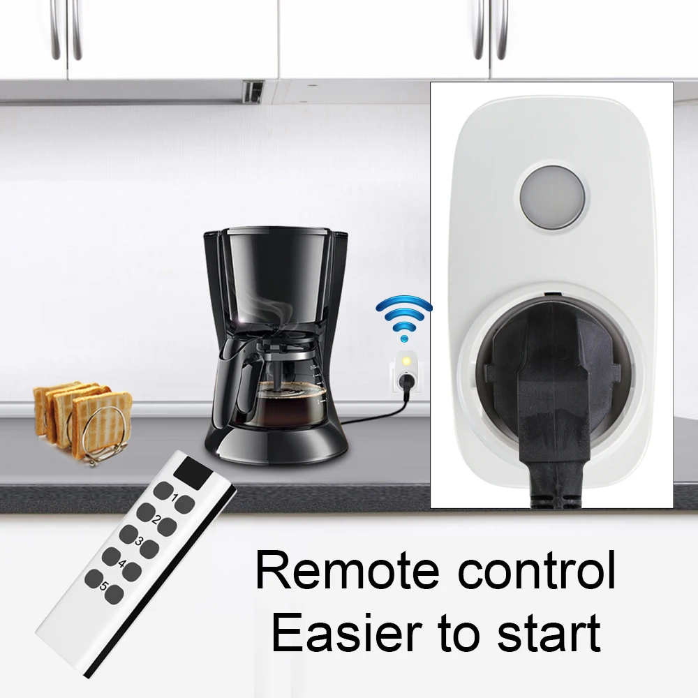 

MSLE RF433.92MHz Universal wireless remote control socket 16A Programmable power switch With night light controlled separately