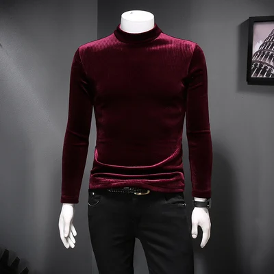 Мужская двухсторонняя бархатная рубашка с тиснением на осень и зиму 2019 плотная