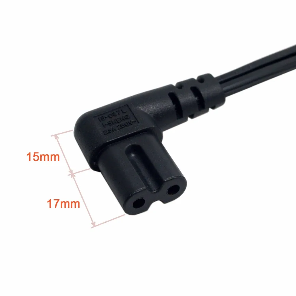 5 шт. США 2pin Мужской до 90 градусов прямоугольный IEC 320 IEC320 C7 кабель питания 1 м 100 см 3