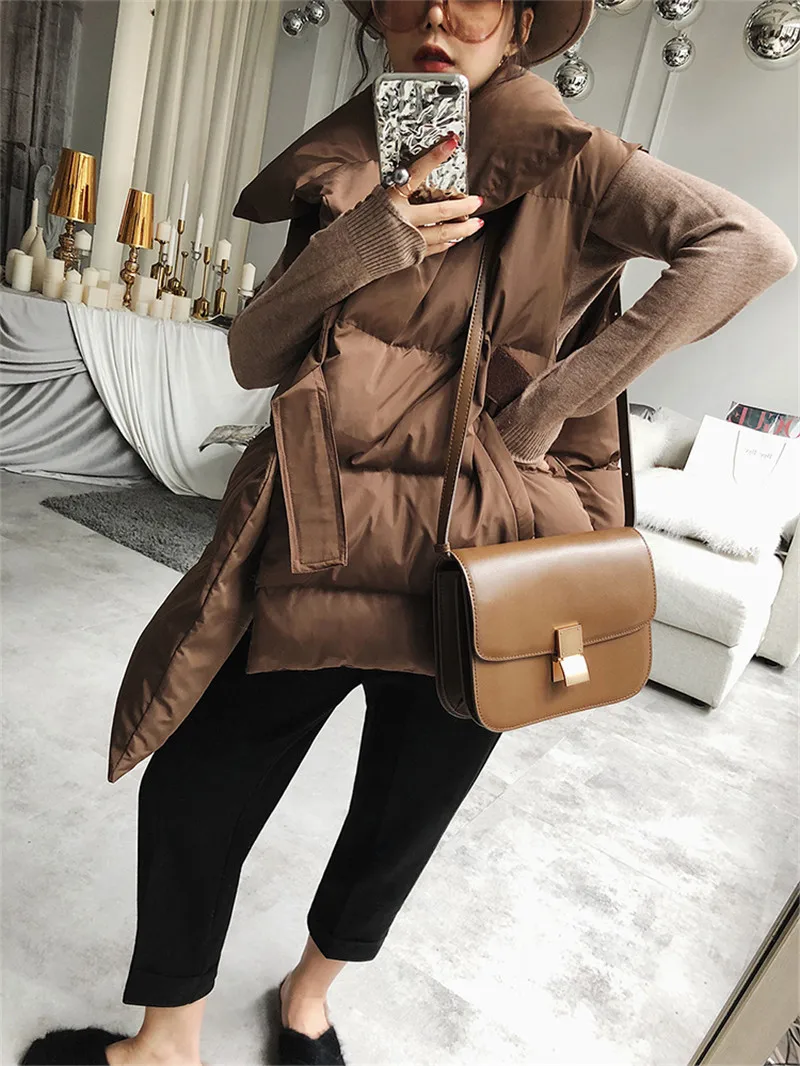 Женский зимний жилет Новая Модная парка пуховое пальто без рукавов