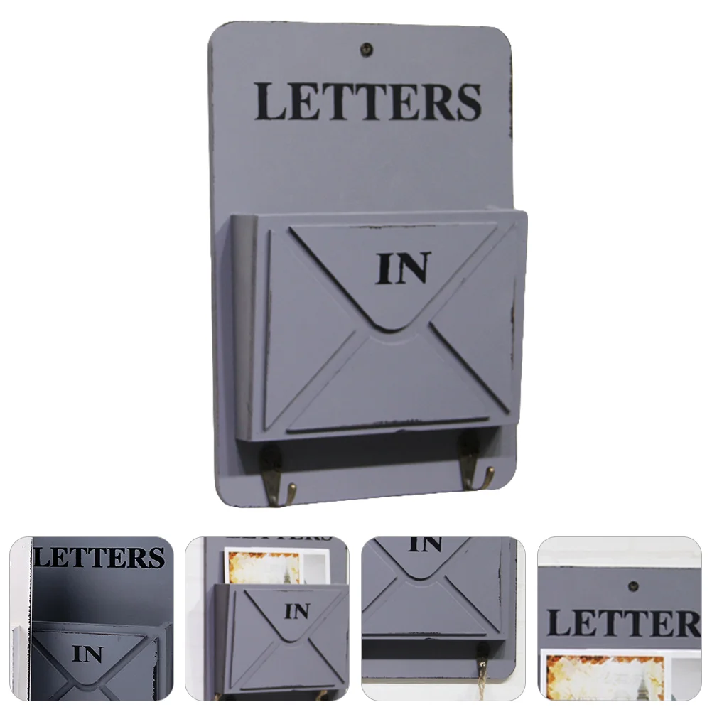 

Wooden Mail Key Holder Wall Mount Mail Organizer Hanging Mail Letter Container