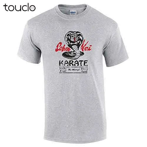 Футболка с принтом кобры Кай для мальчиков повседневная хлопковая рубашка