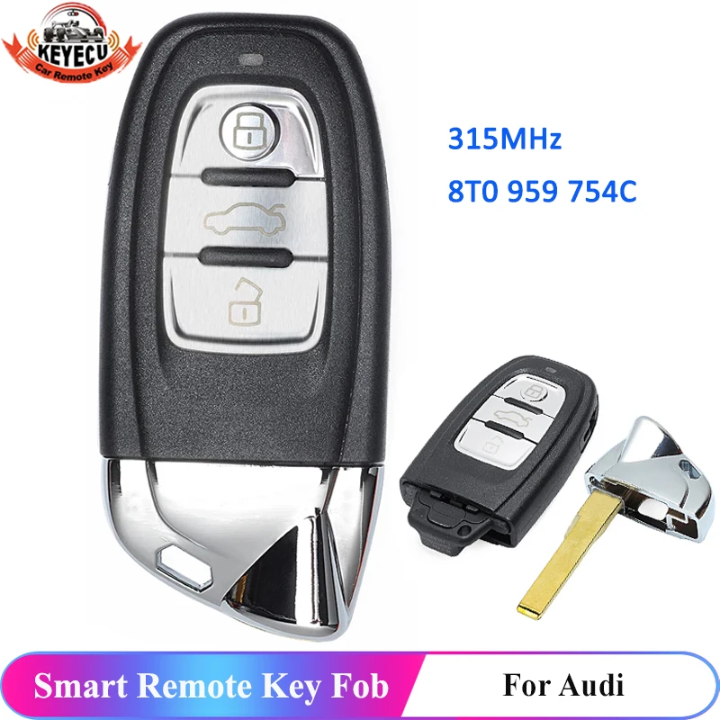 KEYECU 315 МГц 8T0959754C/ 8T0959754G изменениями для Lamborghini дистанционный смарт ключ брелок Audi