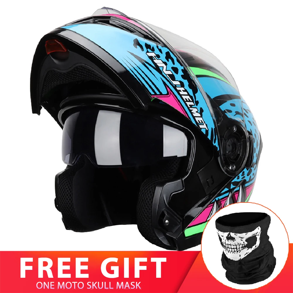 

Мотоциклетный шлем розового цвета, для езды на мотоцикле шлем Мотокросс объективами модульный кожаный чехол из искусственной кожи (гоночный шлем Moto Casco шлем для женщин