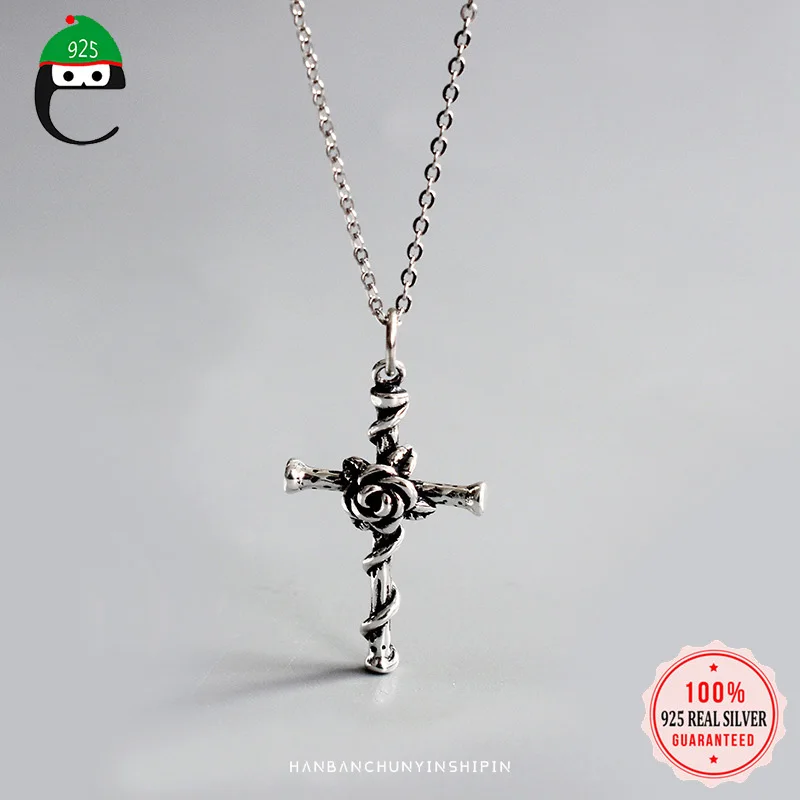 Женское винтажное ожерелье ElfoPlataSi подлинный кулон из стерлингового серебра 925