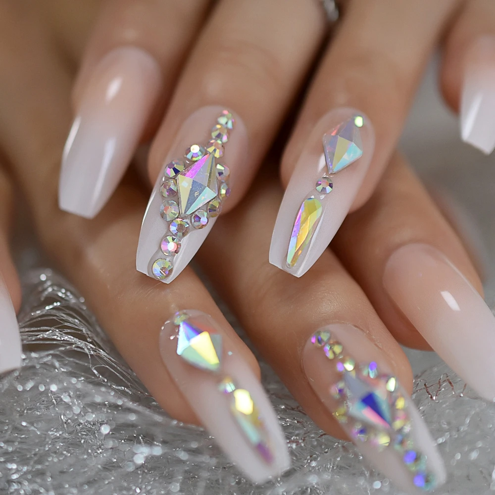 On Nails Natural With Glue Sticker