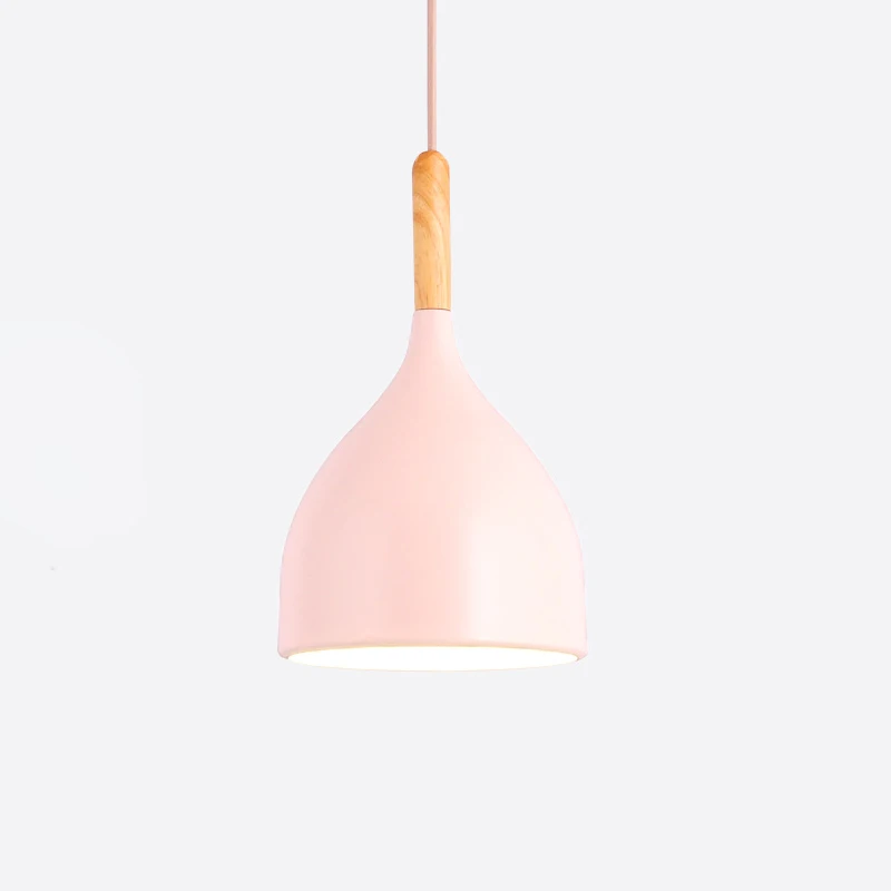 B style pink Разноцветный подвесной светильник с блеском, деревянный подвесной светильник для ресторана, кухонный светильник, современный E27 светодиодный подвесной светильник - Цвет корпуса: B style pink