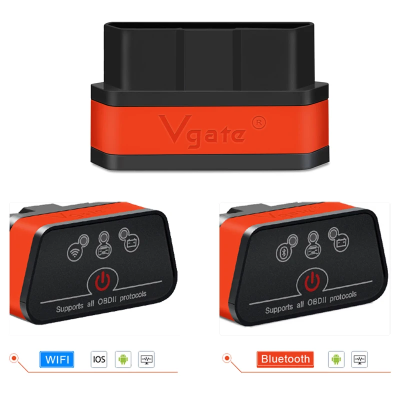 Vgate iCar2 ELM327 V2.1 Wifi для IOS/Android OBD2 сканер ELM 327 Bluetooth OBDII диагностический инструмент