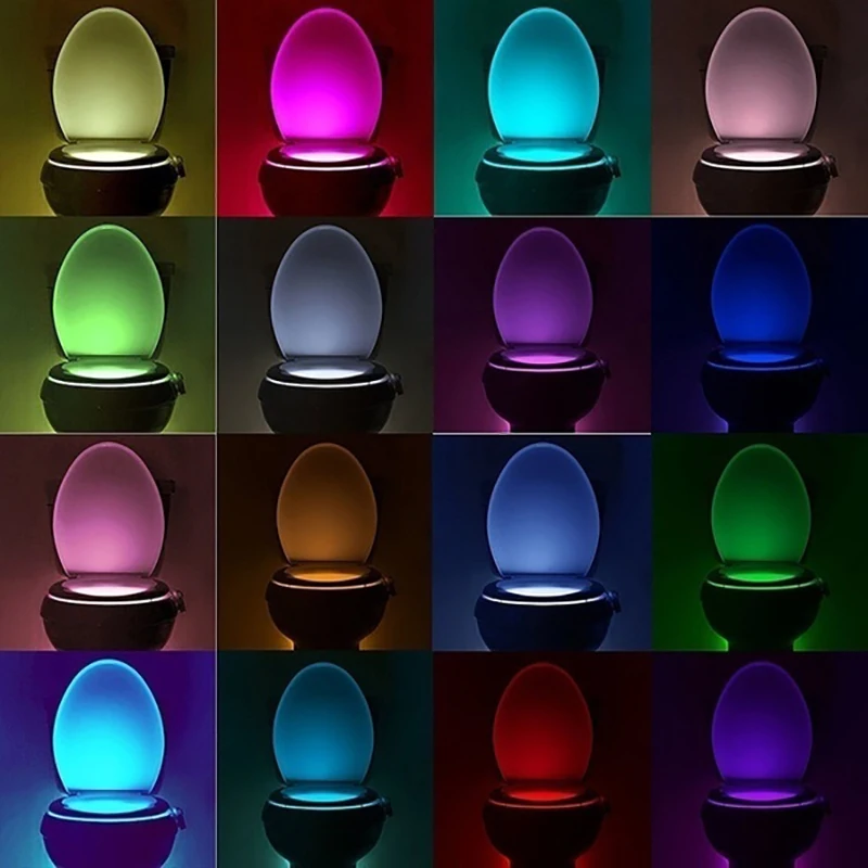 Automatic Change Colors LED Light Night Intelligent Body Motion Sensor Portable Seat Toilet Lamp For Emergency Bathroom A | Лампы и