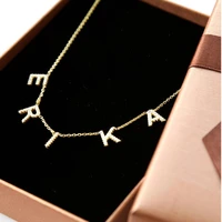 spices crystal pendant custom name pendant necklace personalise zircon letter necklace for women jewelry gift dropshipping