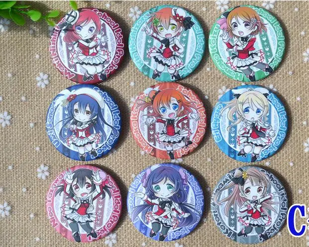 58 мм аниме LoveLive! Школа idol проект Honoka Umi Eli Nozomi Maki Rin Hanayo Nico значок значки брошь |