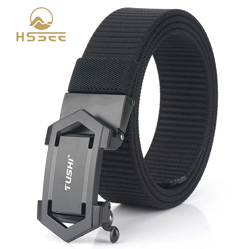HSSEE 2020 Mens Belt New Technology Automatic Buckle Tactical Hard Metal Soft Real Nylon Military Outdoor Sports | Спорт и