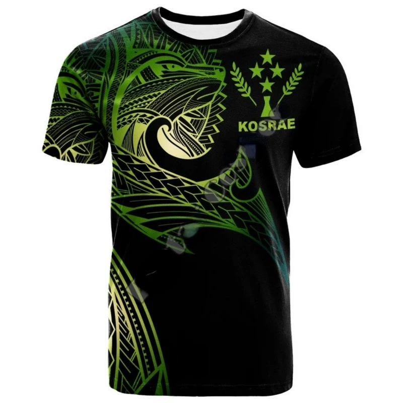 

Polynesian culture men's and women's 3D oversized T-shirt tribal island retro tattoo streetwear American silver Harajuku summer